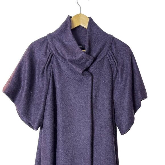 MAX&Co Purple Wool Blend Short Sleeve Coat Womens Size M - Picture 2 of 11